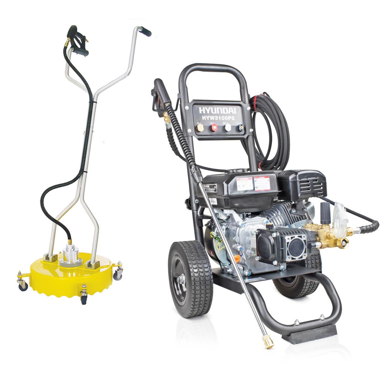 Hyundai 3100psi 212cc 10L/min Petrol Pressure Washer & 18" Flat Surface Cleaner